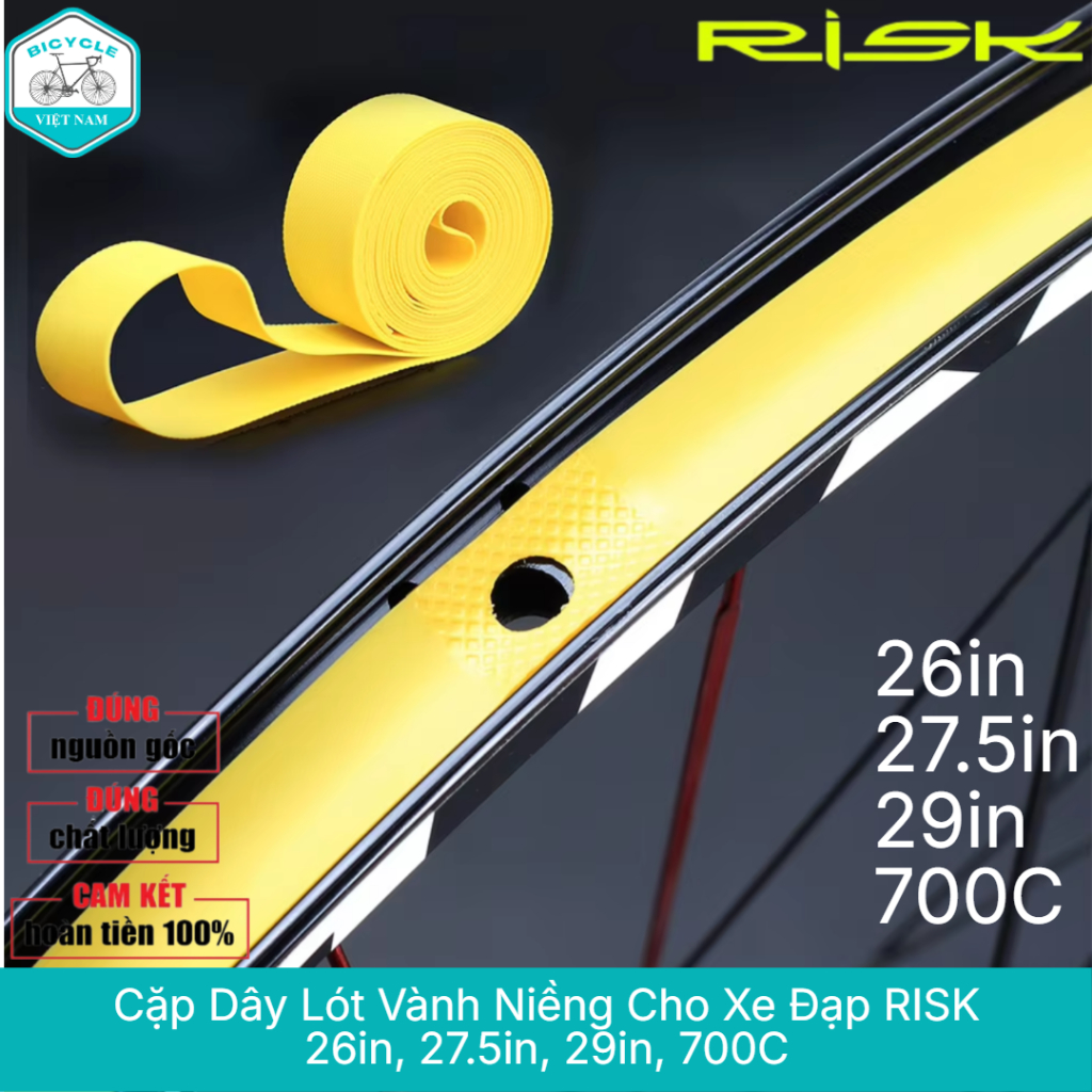 Cặp Dây Lót Vành Niềng Xe Đạp RISK – 26in / 27.5in / 29in / 700C