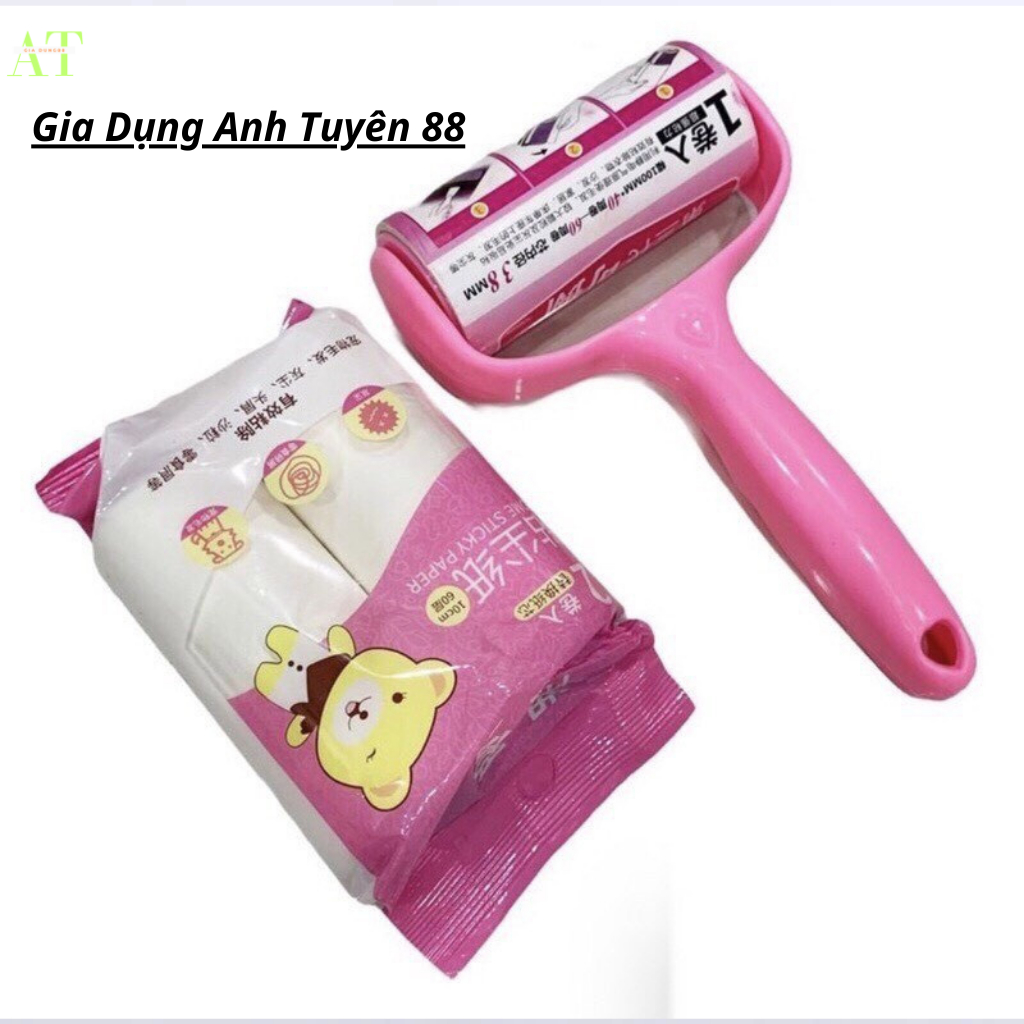  Cây lăn bụi quần áo chăn màn lông chó mèo - sử dụng lõi giấy dạng con lăn bụi dùng để lăn dính xé từng lớp  - GDAT88 