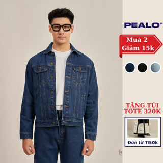 Áo khoác Jean PEALO nam nữ form Crop chất liệu Denim cao cấp