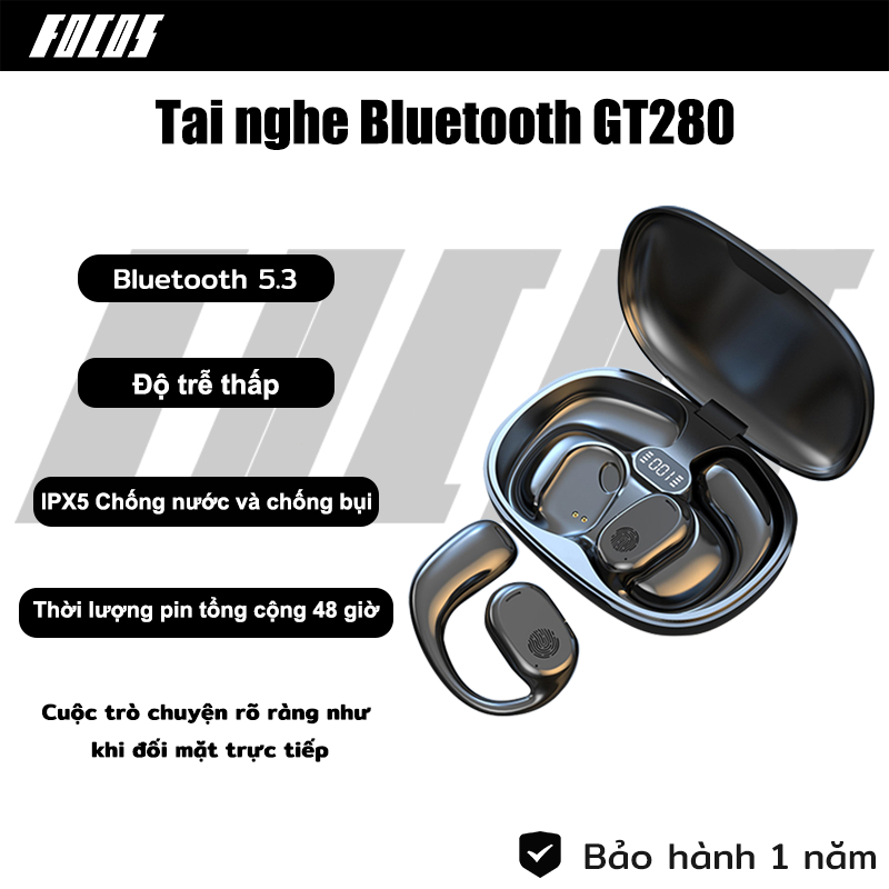 focos[24 giờ ship] Tai nghe Bluetooth 5.3, GT280 TổngThời gian chơi 26 giờ, dành cho iPhone và Android