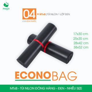  MTxB - Combo 100 túi nilon đóng hàng niêm phong Đen - Nhiều size - Túi gói hàng túi niêm phong 