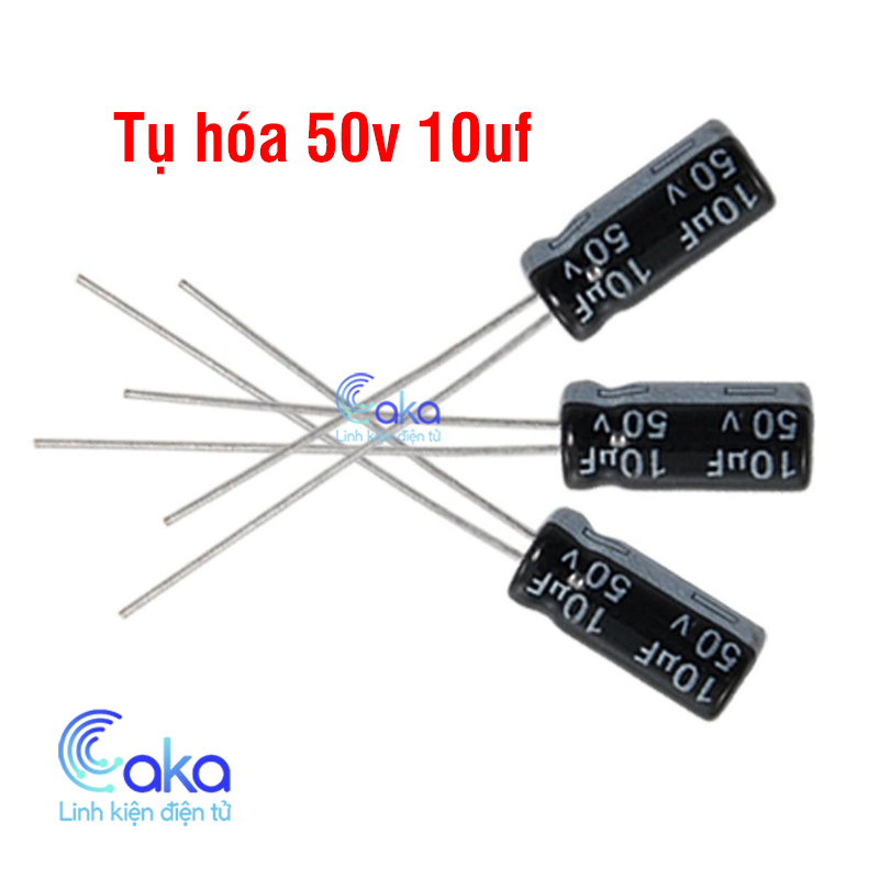 Gói 10 - Tụ hóa 50V 10uF 2 chân xuyên lỗ