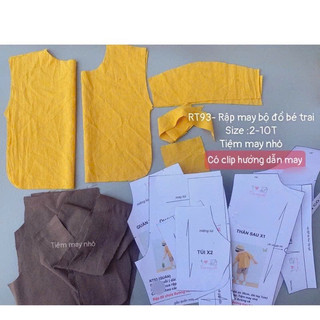 RT93_Rập giấy may set đồ bé trai