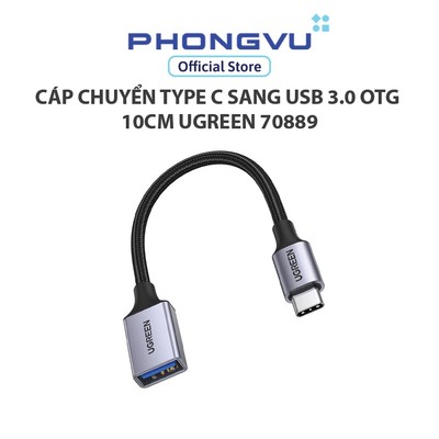 Cáp chuyển Type C sang USB 3.0 OTG 10cm Ugreen 70889 - Bảo hành 18 tháng
