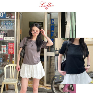 LOLLIE STUDIO - Áo thun trơn musthave Bae-zic Tee Lolliemade TKP203 áo cộc tay cotton co giãn năng động thoải mái