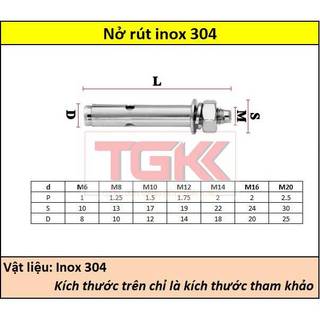 Bulong nở (nở rút) inox 304 M6