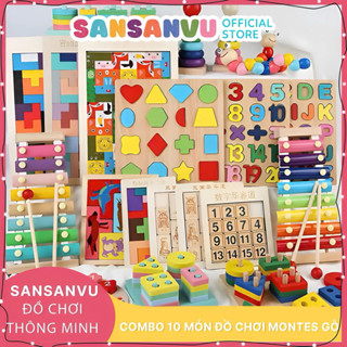 COMBO 11 MÓN ĐỒ CHƠI GỖ MONTESSORI THÔNG MINH PHÁT TRIỂN TRÍ TUỆ CHO BÉ