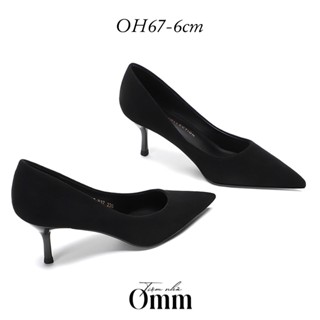 Omm - OH67 Hàng có sẵn Giày cao gót da lộn nhiều loại chiều cao 3cm 5cm 6cm 7cm 8cm
