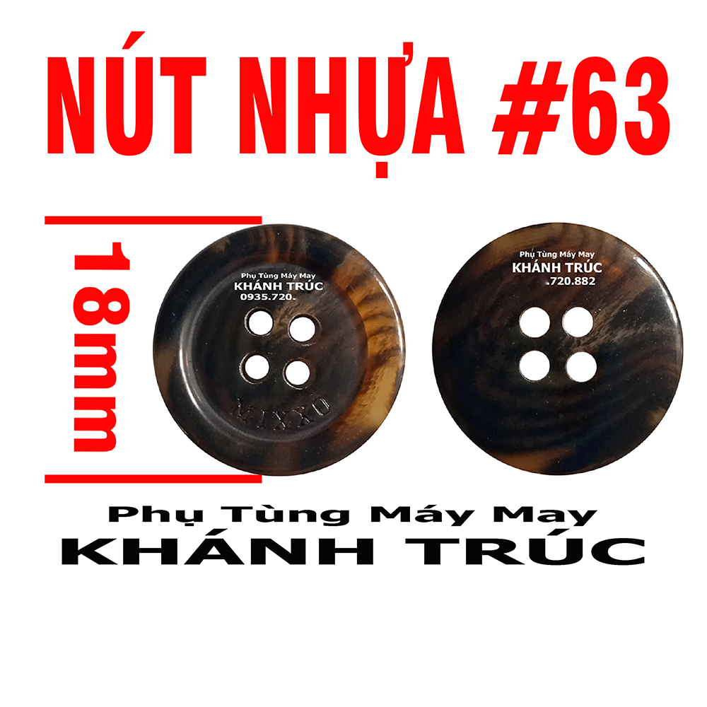 [ 63-18mm] 10 cái Nút Nhựa 18mm máy may công nghiệp