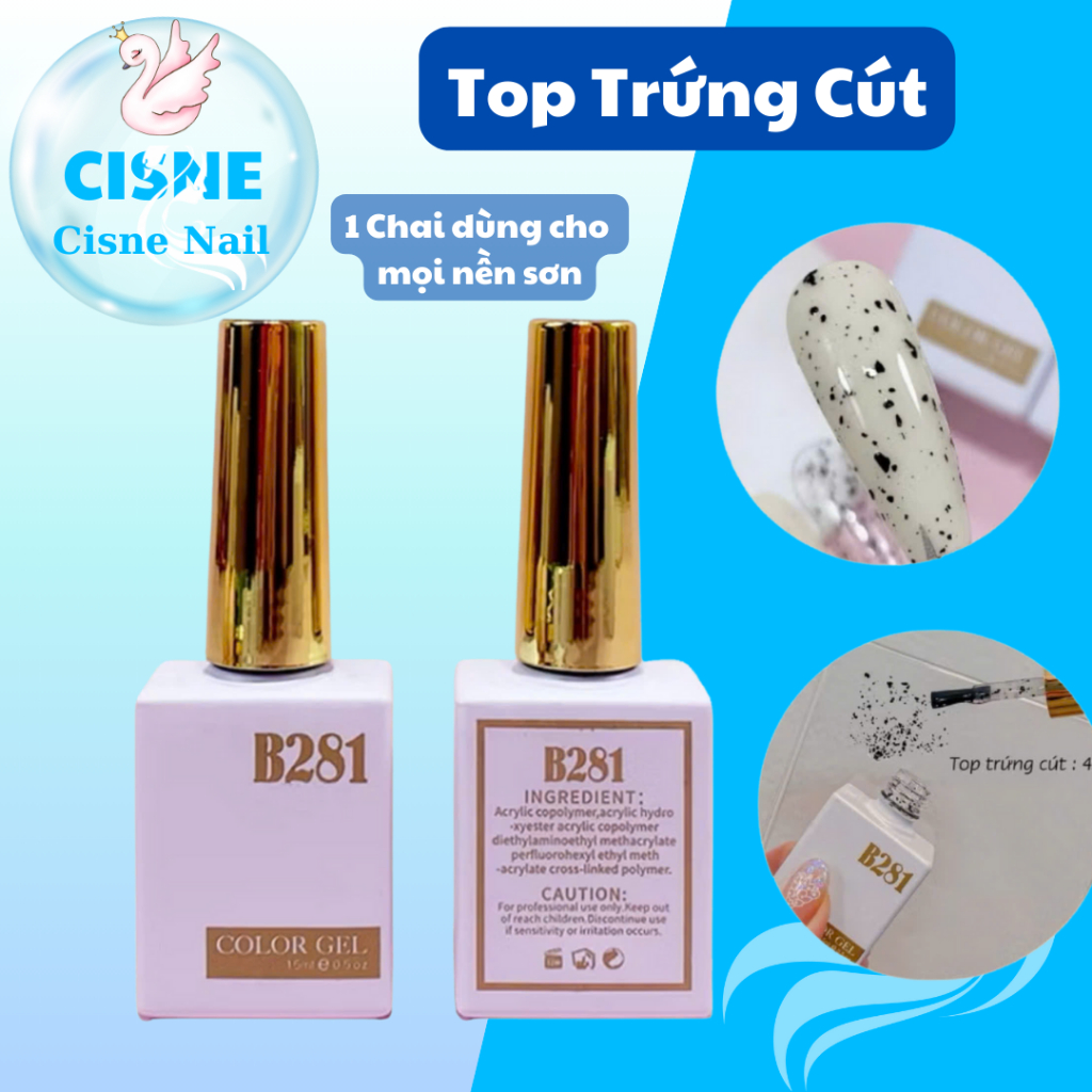 Top Trứng Cút - Sơn Gel Trứng Cút Cao Cấp B281,Cisne Nail
