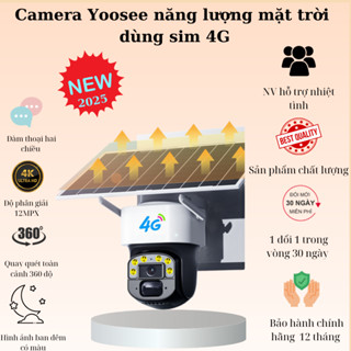 (Lỗi 1 đổi 1) CAMERA YOOSEE NĂNG LƯỢNG MẶT TRỜI DÙNG SIM 4G FHD - XOAY 350 ĐỘ - ĐÀM THOẠI 2 CHIỀU - CẢNH BÁO CHUYỂN ĐỘNG