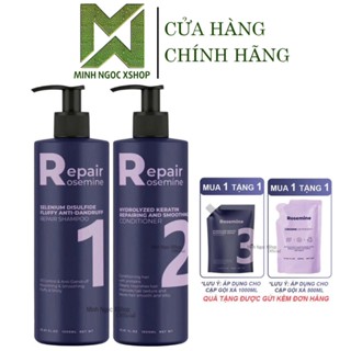 Dầu gội xả phục hồi làm phồng tóc ngăn ngừa tóc gãy rụng Rosemine Repair 500ML - 1000ML
