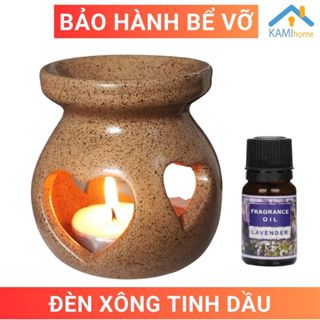 Đèn xông tinh dầu đốt nến men Cổ gốm sứ Bát Tràng Hà Nội (Chọn mẫu) thơm phòng đuổi muỗi mã 25004