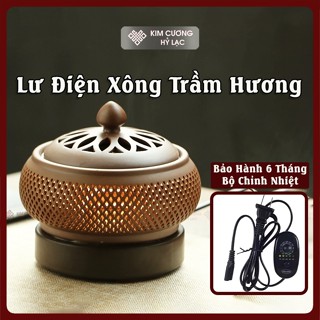 Lư Xông Trầm Bằng Điện, Lư Điện Đốt Trầm Hương [Kim Cương Hỷ Lạc] Chất Liệu Gốm Cao Cấp