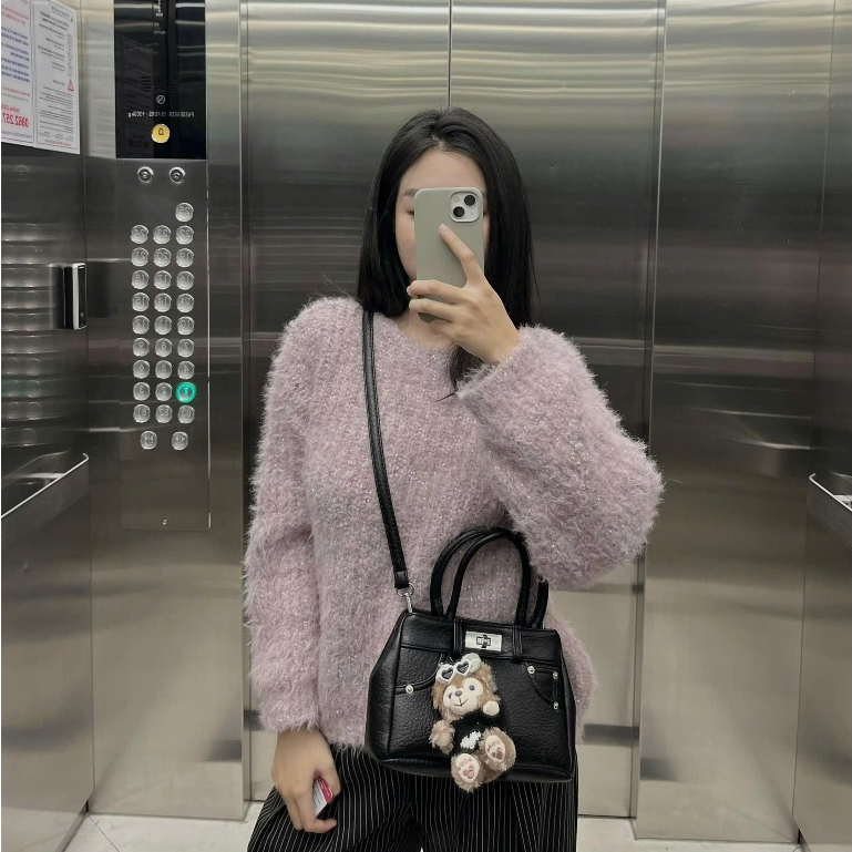 Túi xách nữ, túi đeo chéo phối khuy bấm kiểu dáng thời trang (Kèm ảnh thật) - Hazel Bag VC11