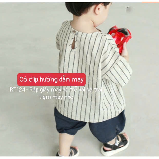 RT124_Rập giấy may áo vai trễ bé trai