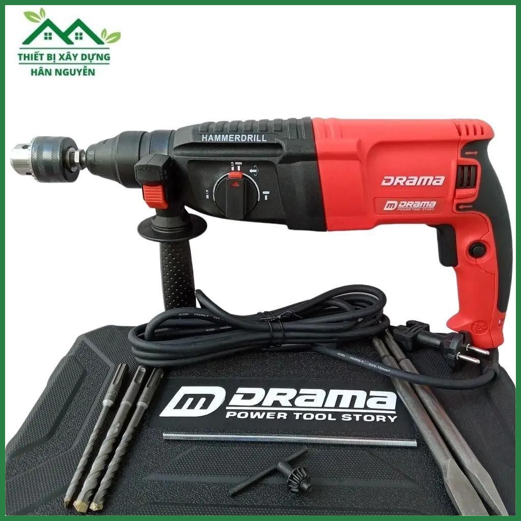 Máy khoan đục bê tông Drama DRM-2601, công suất 1050W, 3 chức năng