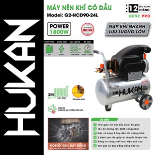 Máy nén khí có dầu HUKAN G2-NCD90-24L, 2.5HP, 1800W, 2 ống dẫn khí, Dung tích 24 lít