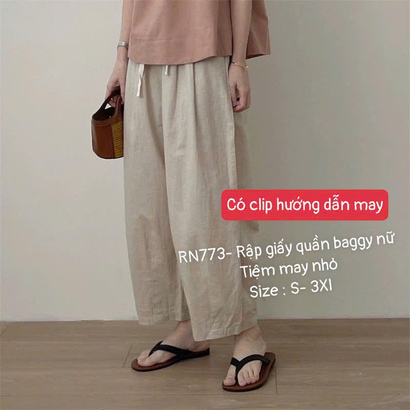 RN773_Rập giấy may quần baggy nữ