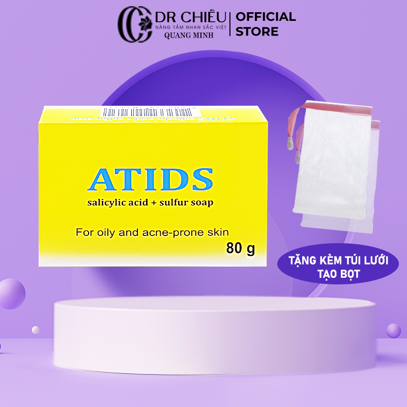 Xà Phòng Tắm ATIDS, Giảm Mụn Lưng, Ngực, Dày Sừng Nang Lông 80g
