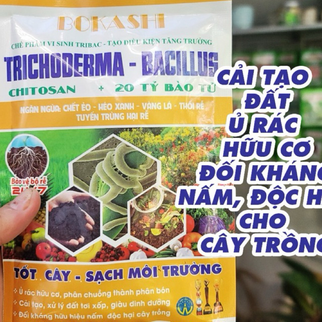 Trichoderma Bacillus cải tạo đất trồng, đối kháng nấm hại 150g