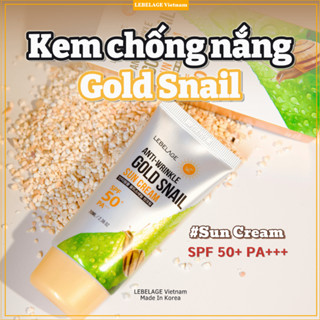 Kem chống nắng nâng tone tự nhiên Tinh chất ốc sên vàng Gold Snail SPF 50+ PA+++ 70ml Lebelage