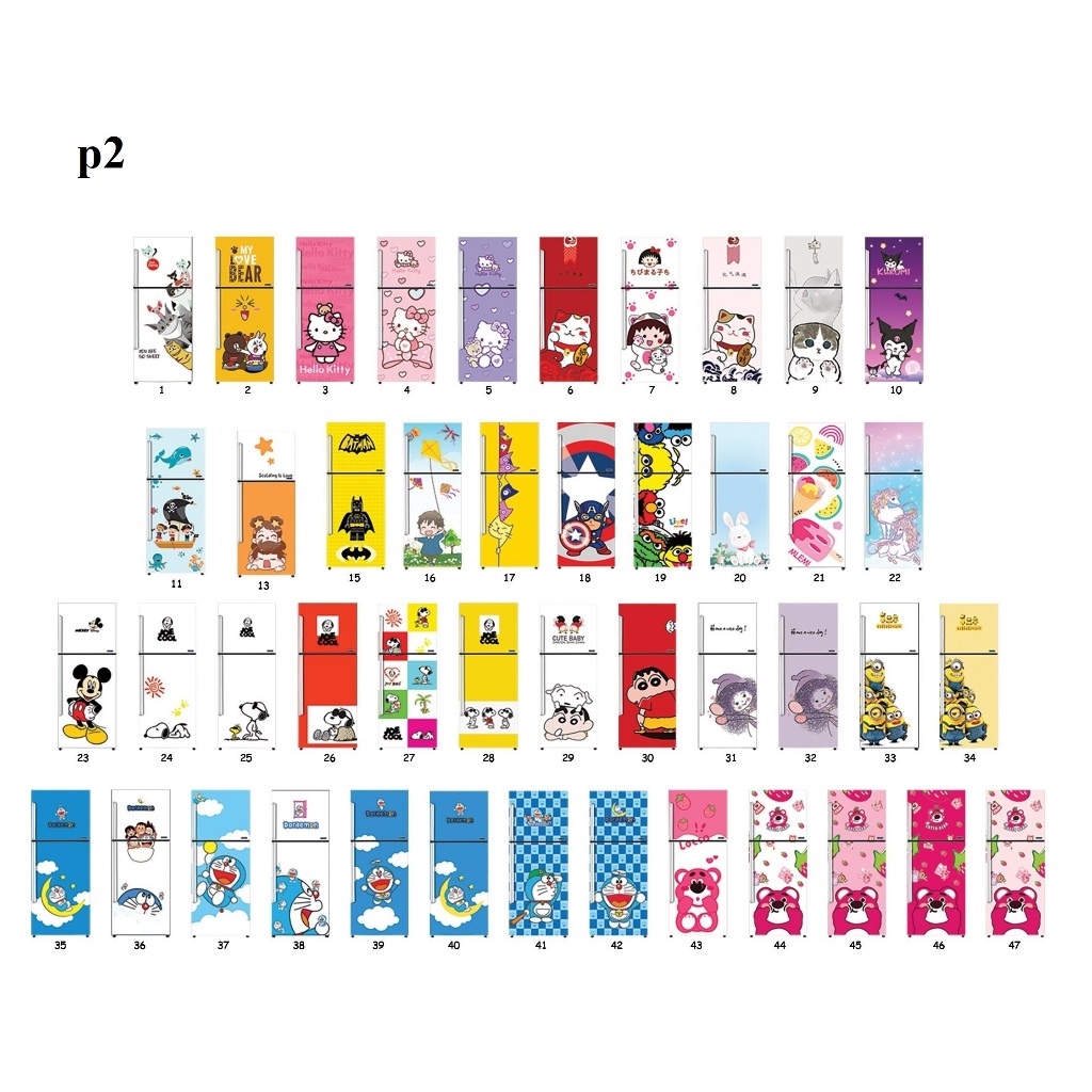 DECAL DÁN TỦ LẠNH KHỔ 70x180 cm - PHẦN 2 - TỔNG HỢP CÁC MẪU