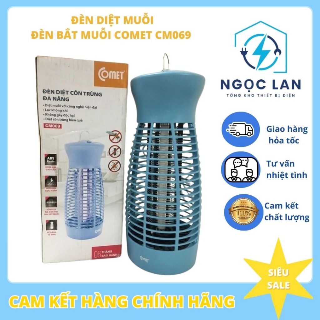 Đèn diệt muỗi - Đèn bắt muỗi COMET CM069 - Hình tháp - Hàng chính hãng