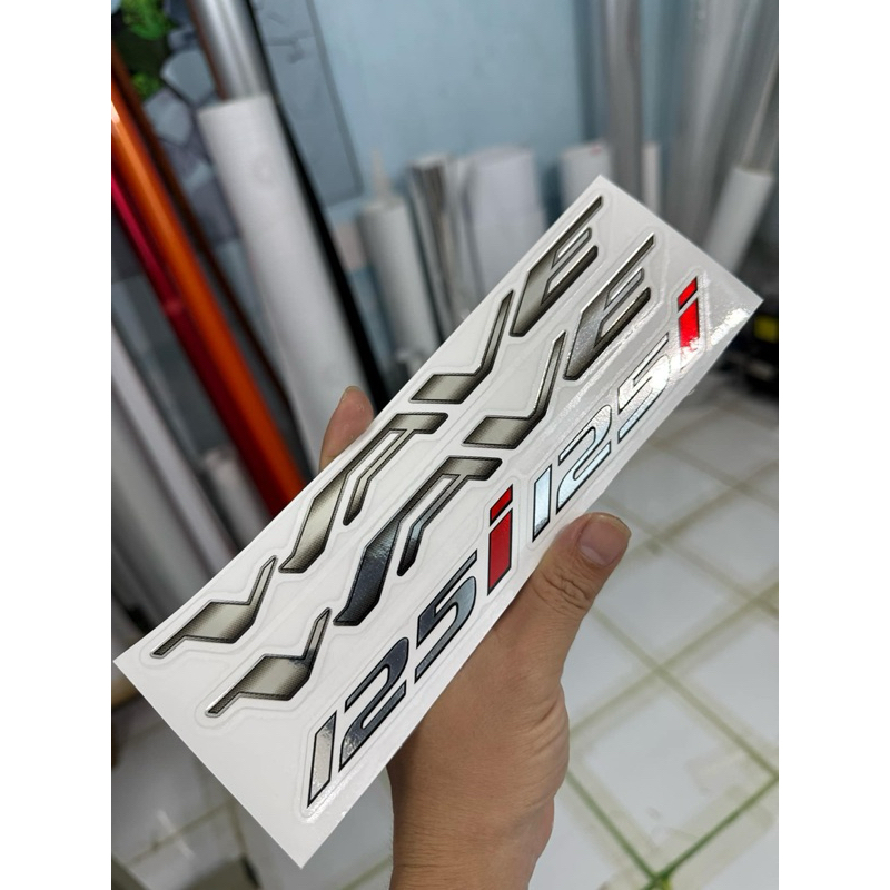 Chữ wave 125i chrome cho future led, wave 125i (dán mọi màu xe)