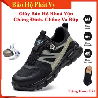 Giày Bảo Hộ Nút Vặn Siêu Nhẹ SAFEGO MS279 Mũi Thép Chống Va Đập/ Đế Lót Kevlar Chống Đinh/Chống Trơn/Siêu Bền/Tặng Vớ
