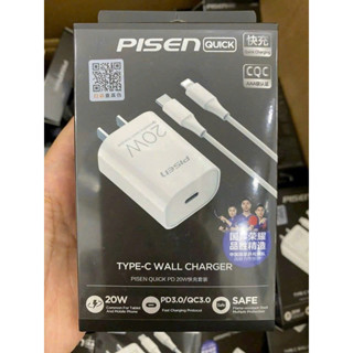 Bộ Cóc Cáp Sạc Nhanh PD 20W Pisen C135 Type-C To Lighting Chính Hãng