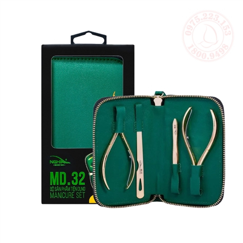 Bộ quà tặng truyền thống Kềm Nghĩa mạ vàng 24K MD.32