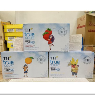 Thùng 48 hộp Sữa Chua Uống Tiệt Trùng TH true YOGURT Công Thức TOPKID Hương Dâu/ Cam/ Chuối 110 ml