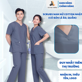 [GIÁ TẠI XƯỞNG) Scrubs bác sĩ, áo scrubs nữ, quần ao phòng mổ, đồng phục y tế cao cấp cotton Nhật [size nam ib]