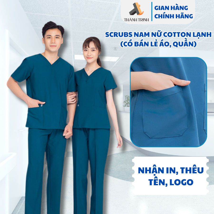 Bộ Scrubs Bác Sĩ, quần áo phòng mổ, đồng phục phẫu thuật, spa vải cao cấp chất Cotton lạnh - THÀNH TRINH