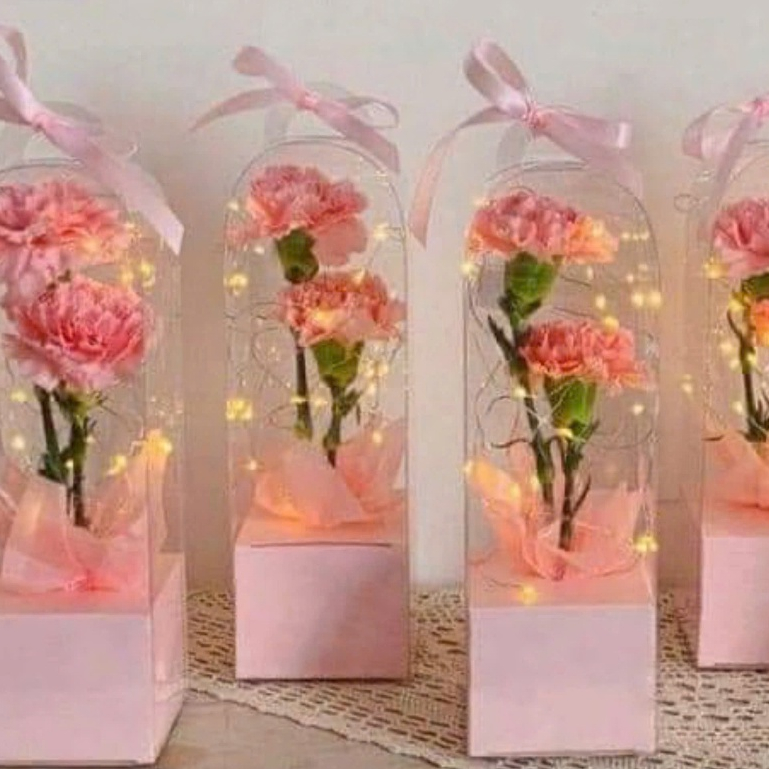 Hộp Mika mini cắm hoa tươi, hộp mica cắm hoa sáp, hộp meca trụ (1 chiếc hộp chưa bao gồm hoa)- hộp, 