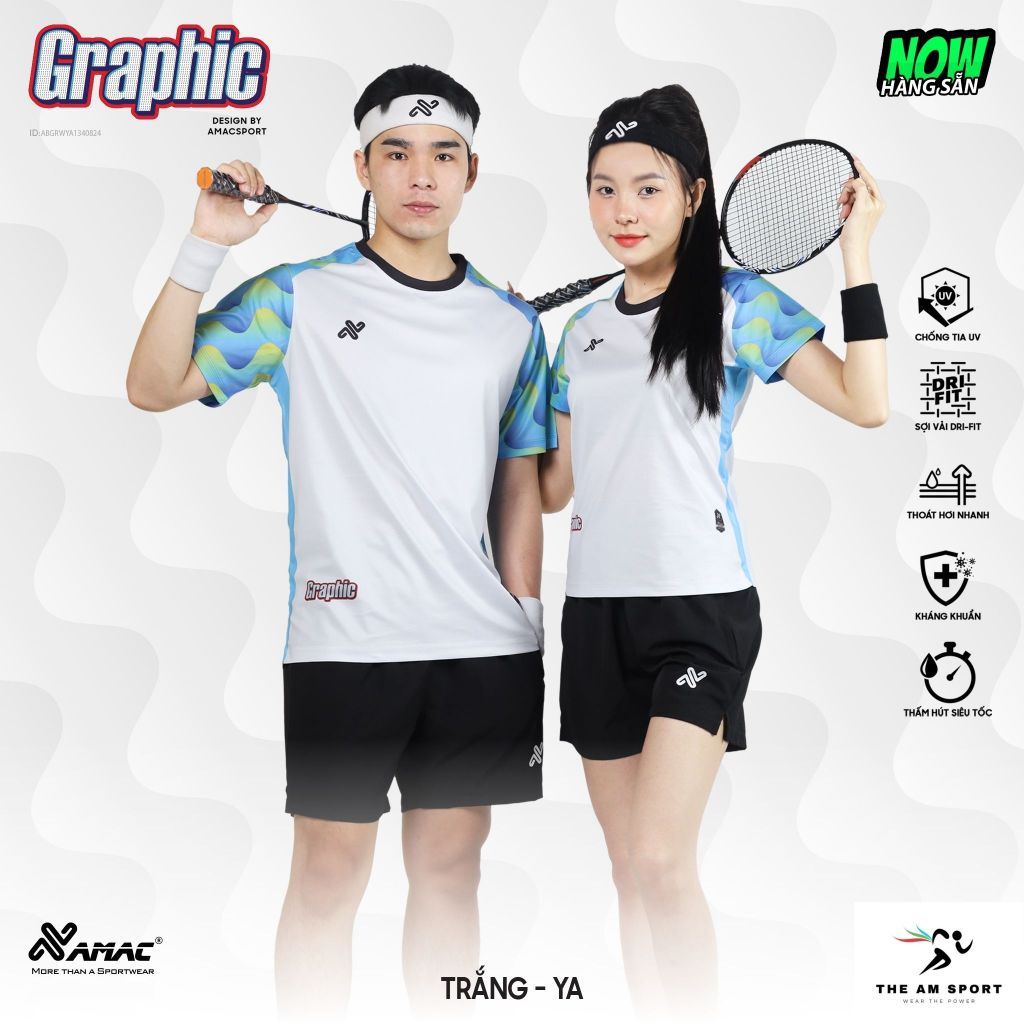 [In Tên & Số] Bộ Quần Áo Cầu Lông AMAC Graphic - Thoáng Mát, Thấm Hút Tốt | The AM Sport