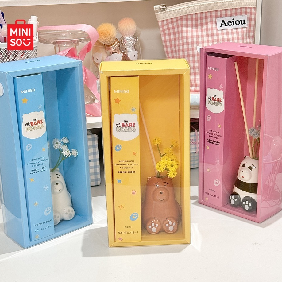 Tinh dầu Thơm Phòng khuếch tán Miniso Reed WE BARE BEARS Dung tích 18ml Nhập Khẩu