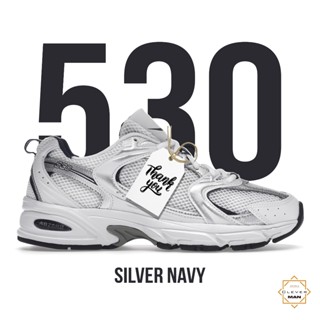 Giày Thể Thao 530 'White Silver Navy' Màu Trắng Bạc Gót Xanh Than Cổ Thấp Clever Man Store