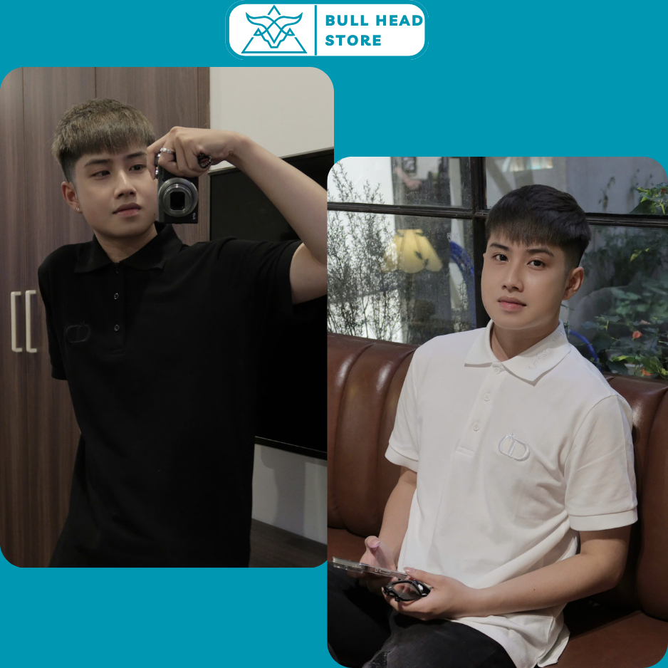 Áo Polo Nam Dia Ôô Thêu Chữ CD V2 Siêu Đẹp - Áo Polo Nam Nữ Dia Ôô Thêu Chữ Logo Trên Cổ Cao Cấp