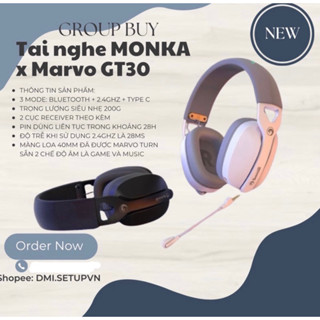 🎧 [CHÍNH HÃNG] Tai Nghe Gaming Không Dây Monka x Marvo GT30 | Bluetooth | 2.4GHz | Dây Type-C