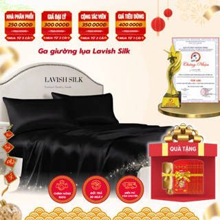 Ga Giường Drap Lẻ Phi Lụa Lavish Silk cao cấp mát lạnh hàng loại 1 - Đen