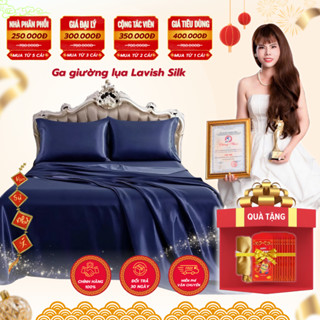 Ga Giường Drap Lẻ Phi Lụa Lavish Silk cao cấp mát lạnh hàng loại 1- Xanh Biển