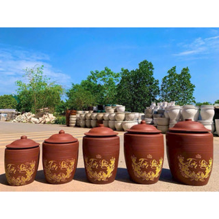  Hũ gạo tài lộc - chum gạo -  chĩnh đựng gạo phong thuỷ - hũ gạo tài lộc mẫu mới đủ size từ 5kg-30kg 