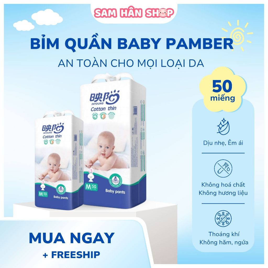 Bỉm quần Baby Pamper thấm hút tốt chất lượng, hàng nội địa Trung cao cấp đủ size M L XL 2XL