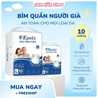 [Combo 100 miếng] Bỉm Quần/Tã Dán người già Ipaly/Epoly, Bỉm người già chất lượng giá rẻ size M-L-XL