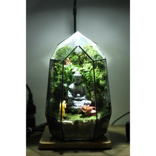  Bể Tiểu cảnh Terrarium Thiền Sư Bái Phật để bàn làm việc-quà tặng phong thủy 