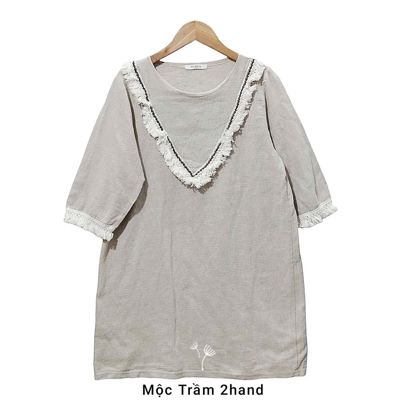 Áo sơ mi dáng bohemian, tay lửng