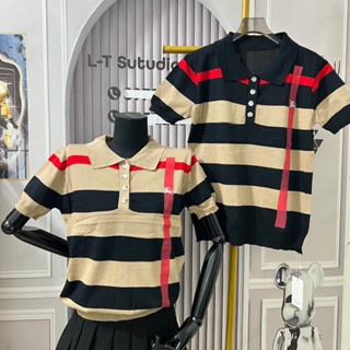  Áo len nữ bbr cổ bẻ ngựa thêu ngực tay cộc free size mã 853 