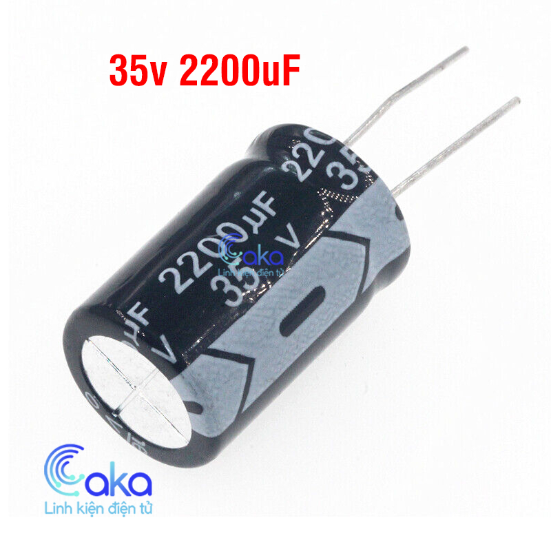 Tụ hóa 35V 2200uF 2 chân xuyên lỗ phân cực